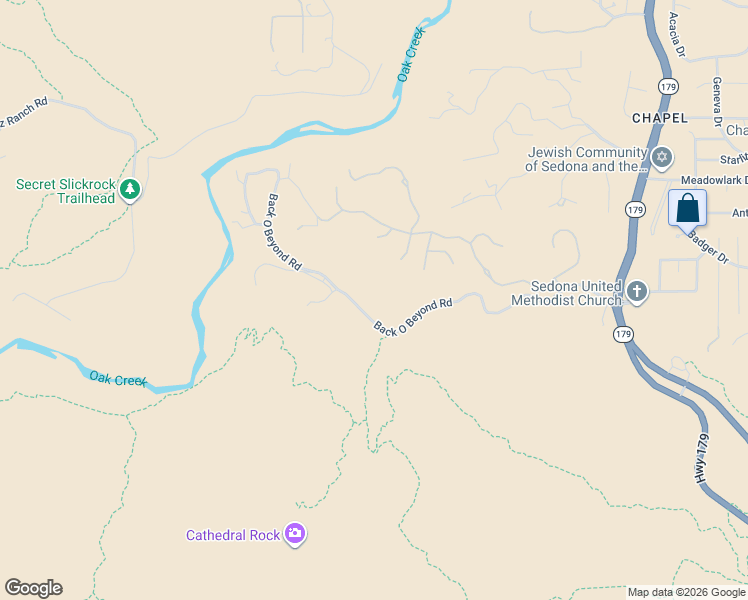 map of restaurants, bars, coffee shops, grocery stores, and more near 30 South Primrose Point in Sedona