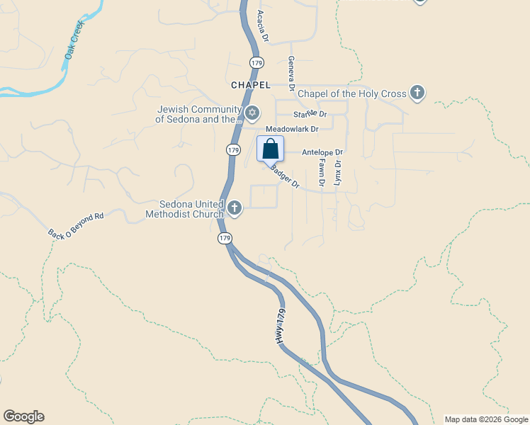 map of restaurants, bars, coffee shops, grocery stores, and more near 185 Indian Cliffs Road in Sedona