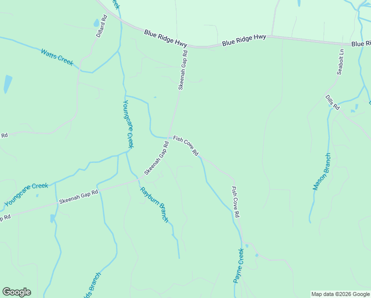 map of restaurants, bars, coffee shops, grocery stores, and more near 6234 Fish Cove Road in Blairsville
