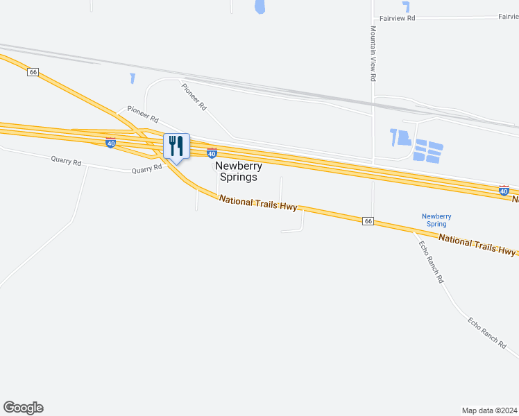 map of restaurants, bars, coffee shops, grocery stores, and more near 44544 National Trails Highway in Newberry Springs