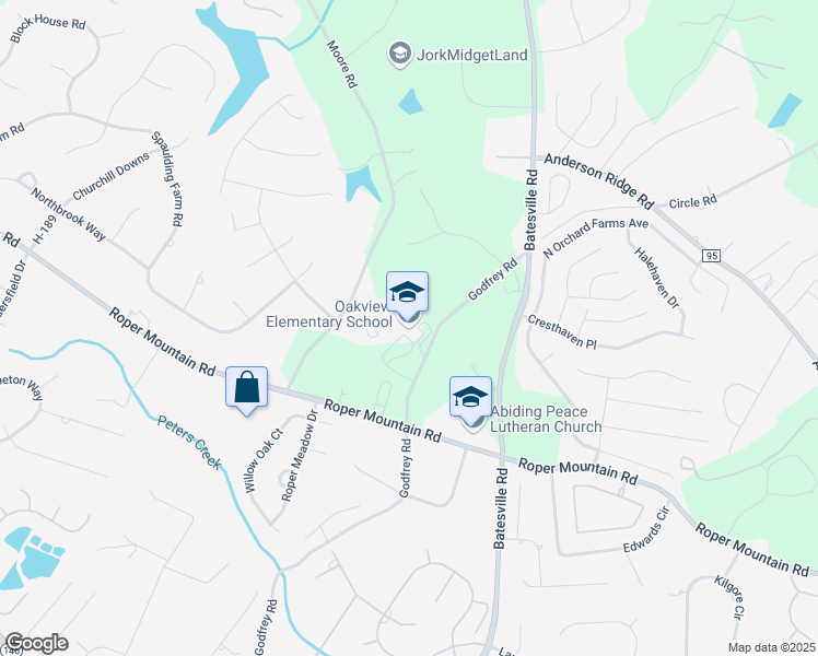 map of restaurants, bars, coffee shops, grocery stores, and more near 515 Godfrey Road in Simpsonville