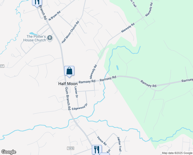 map of restaurants, bars, coffee shops, grocery stores, and more near 1386 Ramsey Road in Jacksonville
