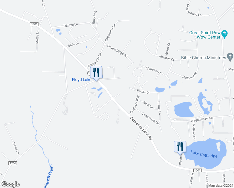 map of restaurants, bars, coffee shops, grocery stores, and more near 113 Virginias Landing Court in Richlands