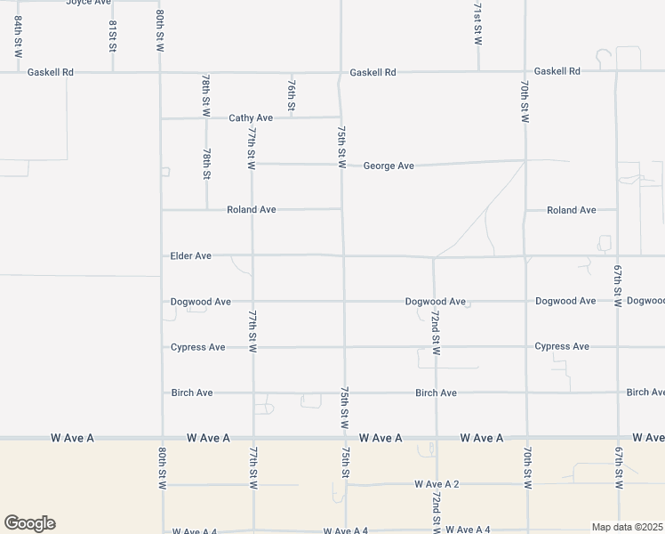 map of restaurants, bars, coffee shops, grocery stores, and more near 7524 Elder Avenue in Rosamond