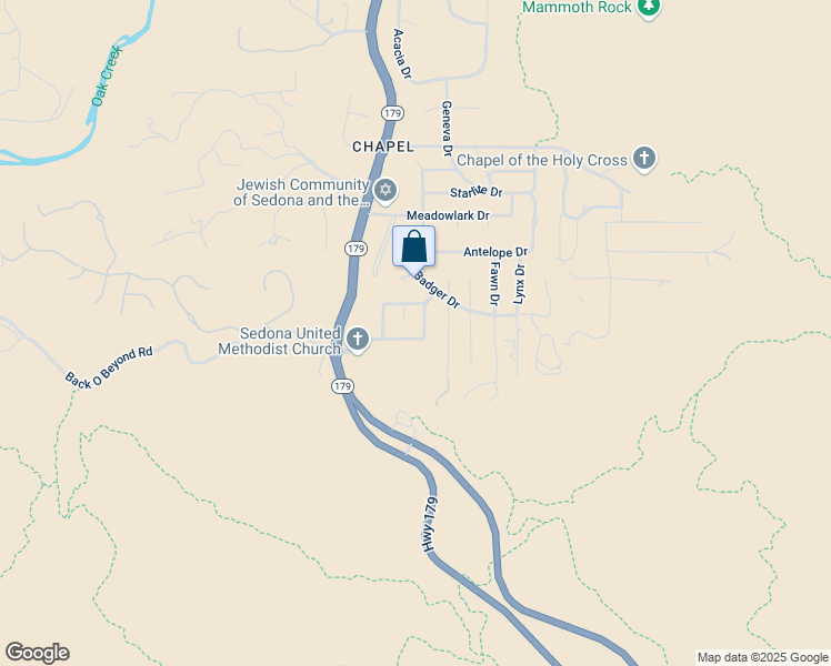 map of restaurants, bars, coffee shops, grocery stores, and more near 185 Indian Cliffs Road in Sedona