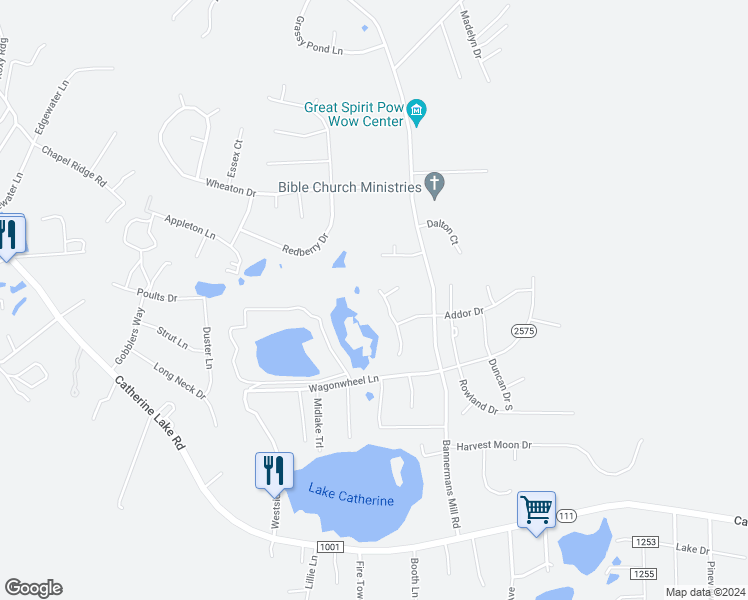 map of restaurants, bars, coffee shops, grocery stores, and more near 311 Choke Cherry North in Richlands