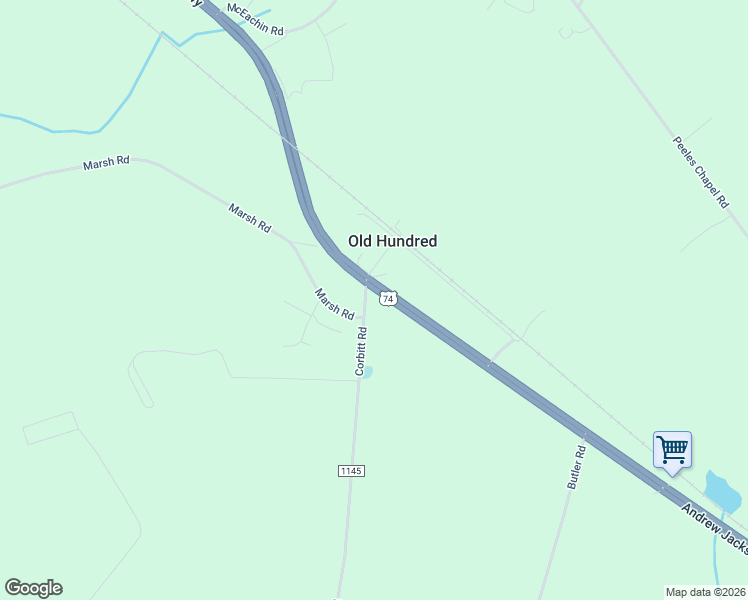 map of restaurants, bars, coffee shops, grocery stores, and more near 6500 Andrew Jackson Highway in Laurel Hill