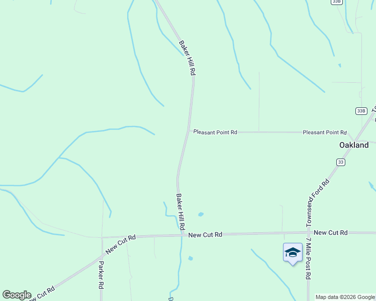 map of restaurants, bars, coffee shops, grocery stores, and more near 18420 Baker Hill Road in Athens