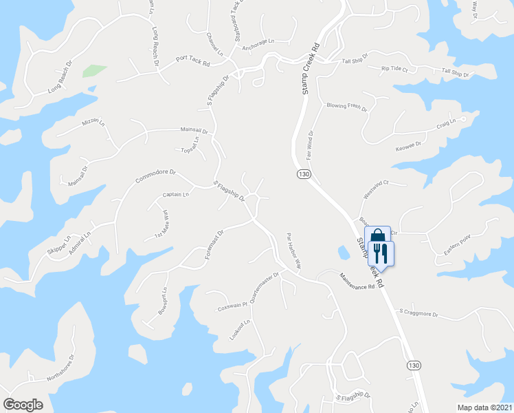 map of restaurants, bars, coffee shops, grocery stores, and more near 713 Captains Walk Circle in Salem