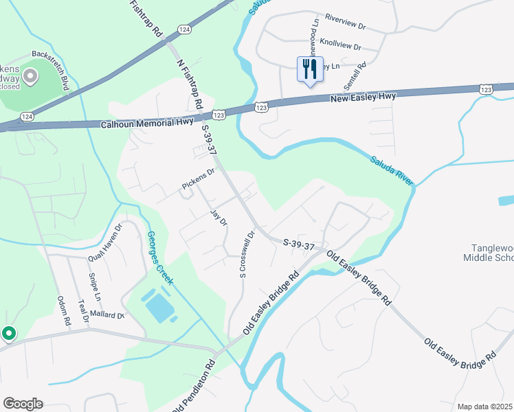 map of restaurants, bars, coffee shops, grocery stores, and more near 321 South Fishtrap Road in Greenville