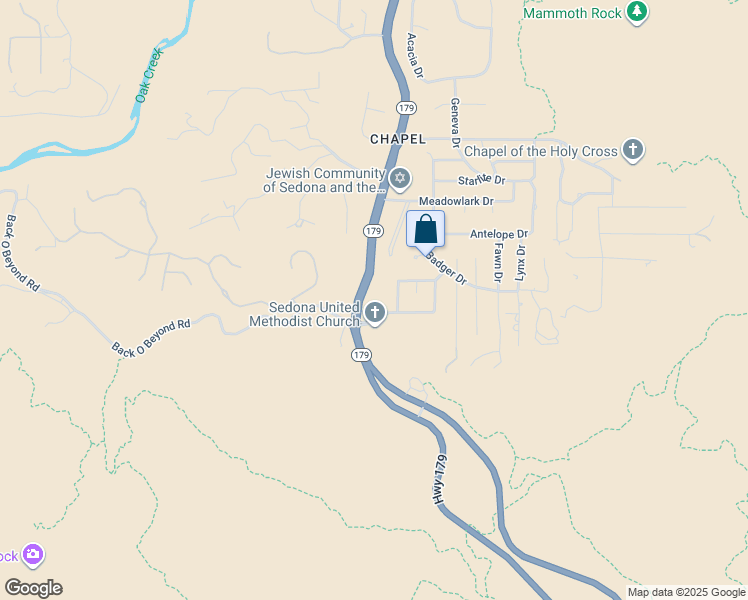 map of restaurants, bars, coffee shops, grocery stores, and more near 50 Talia Court in Sedona