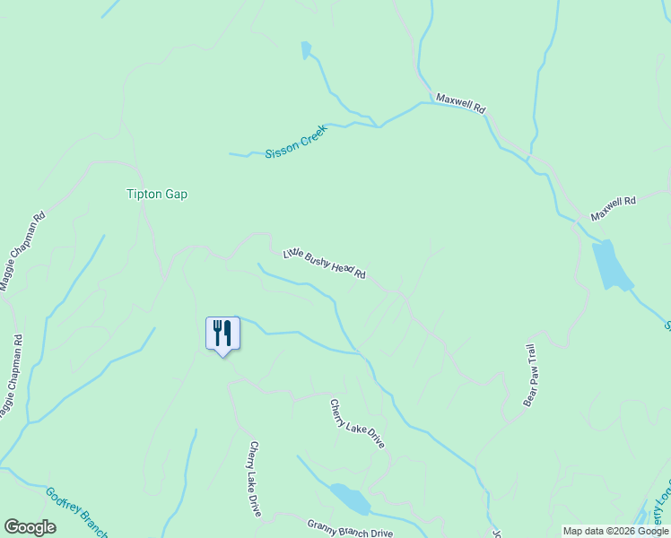 map of restaurants, bars, coffee shops, grocery stores, and more near Little Bushy Head Road in Blue Ridge