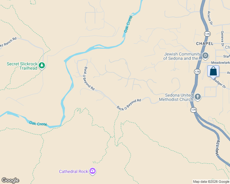 map of restaurants, bars, coffee shops, grocery stores, and more near 30 South Primrose Point in Sedona