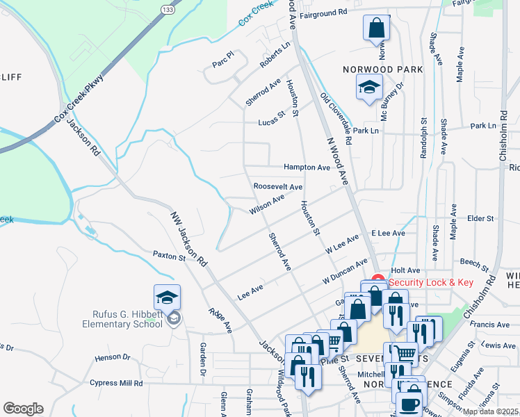 map of restaurants, bars, coffee shops, grocery stores, and more near 300 Wilson Avenue in Florence