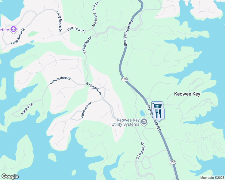 map of restaurants, bars, coffee shops, grocery stores, and more near 800 Captains Cove Court in Salem