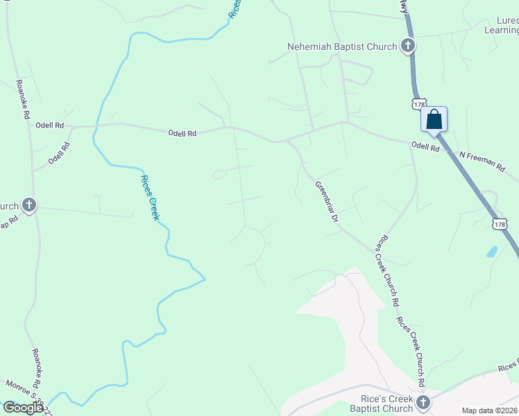 map of restaurants, bars, coffee shops, grocery stores, and more near 103 Andrew Lane in Liberty