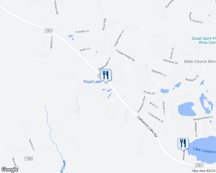 map of restaurants, bars, coffee shops, grocery stores, and more near 2341 Catherine Lake Road in Richlands