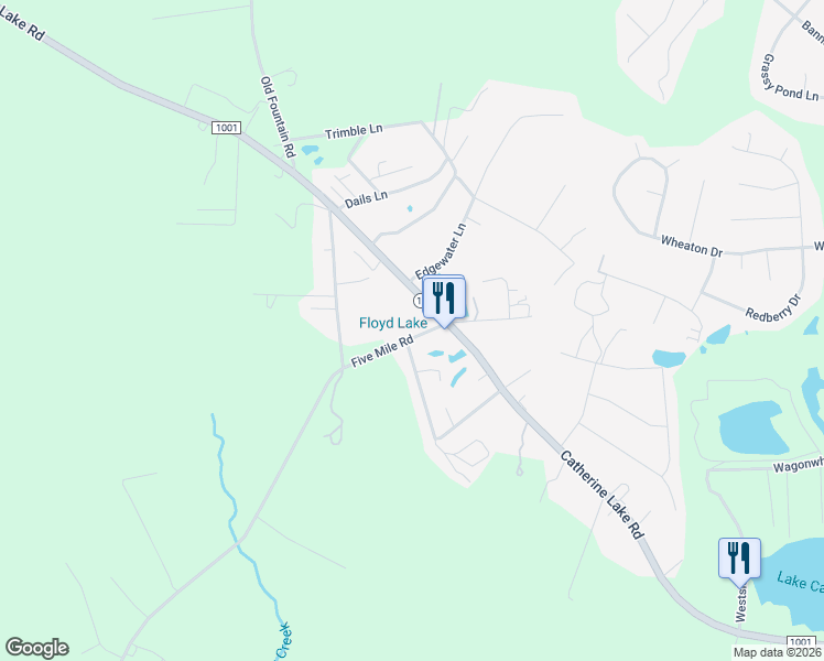 map of restaurants, bars, coffee shops, grocery stores, and more near 114 Five Mile Road in Richlands