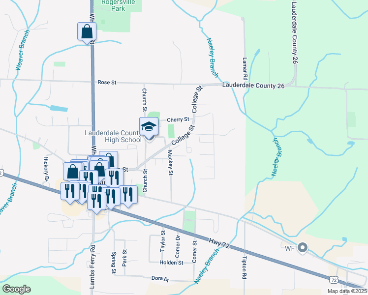 map of restaurants, bars, coffee shops, grocery stores, and more near 200 Prince Drive in Rogersville