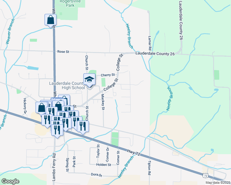 map of restaurants, bars, coffee shops, grocery stores, and more near 200 Prince Drive in Rogersville