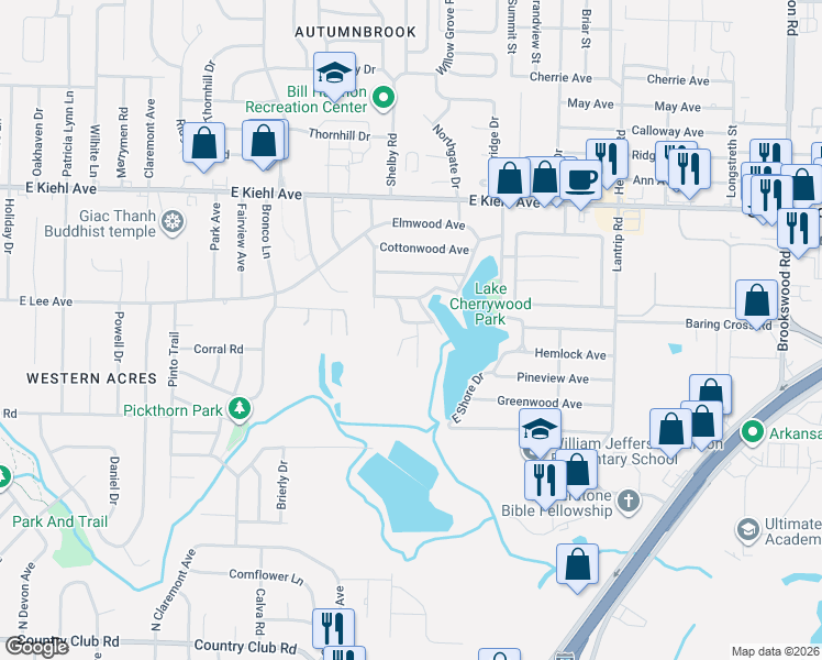 map of restaurants, bars, coffee shops, grocery stores, and more near 110 Gum Drive in Sherwood