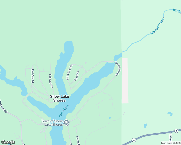 map of restaurants, bars, coffee shops, grocery stores, and more near Snow Lake Drive in Ashland