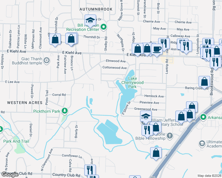 map of restaurants, bars, coffee shops, grocery stores, and more near 110 Gum Drive in Sherwood