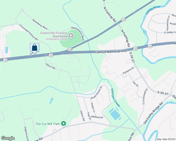 map of restaurants, bars, coffee shops, grocery stores, and more near 209 Green Pine Way in Easley