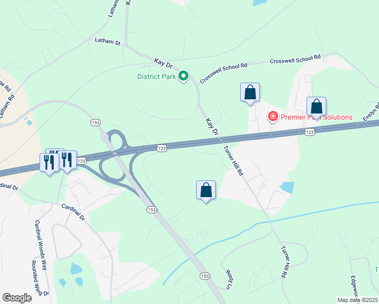map of restaurants, bars, coffee shops, grocery stores, and more near 4349-4429 Calhoun Memorial Highway in Easley