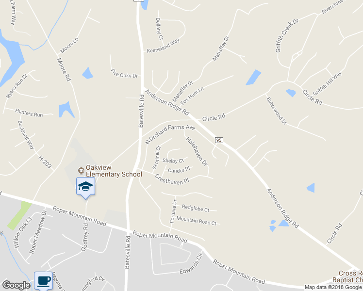 map of restaurants, bars, coffee shops, grocery stores, and more near 21 Druid Hill Court in Simpsonville