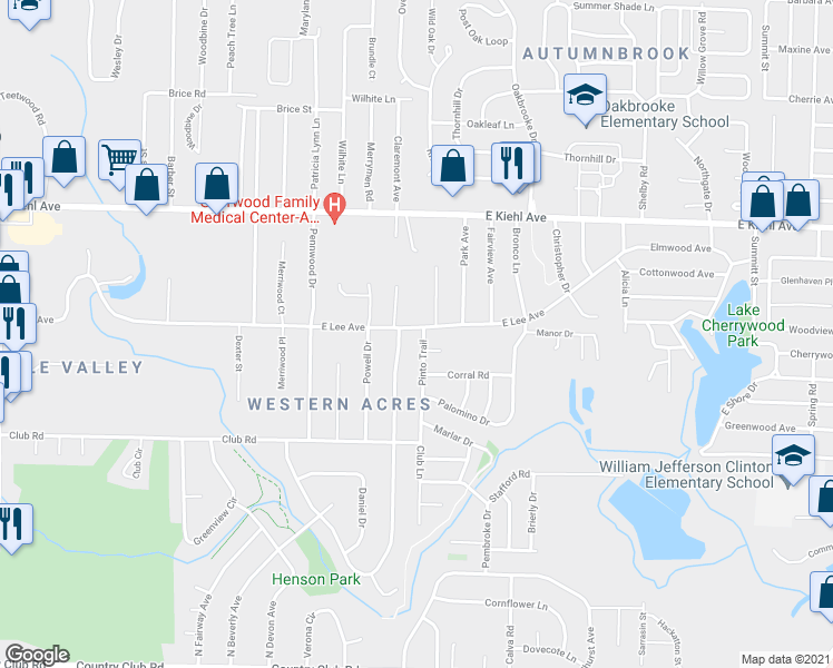 map of restaurants, bars, coffee shops, grocery stores, and more near 8204 North Claremont Avenue in Sherwood