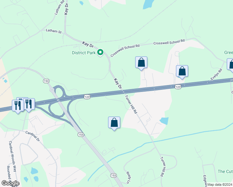map of restaurants, bars, coffee shops, grocery stores, and more near 4349 Calhoun Memorial Highway in Easley