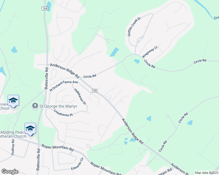 map of restaurants, bars, coffee shops, grocery stores, and more near 221 Franklin Oaks Lane in Greer
