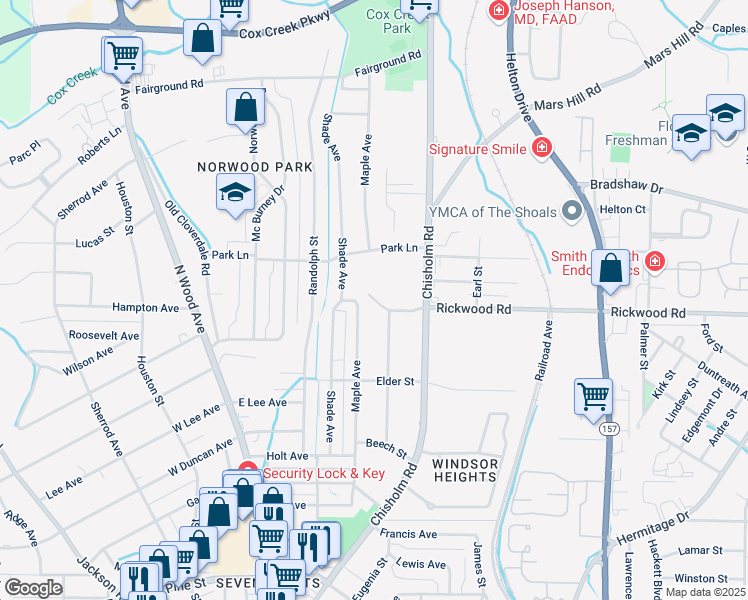 map of restaurants, bars, coffee shops, grocery stores, and more near 100 Quail Run in Florence