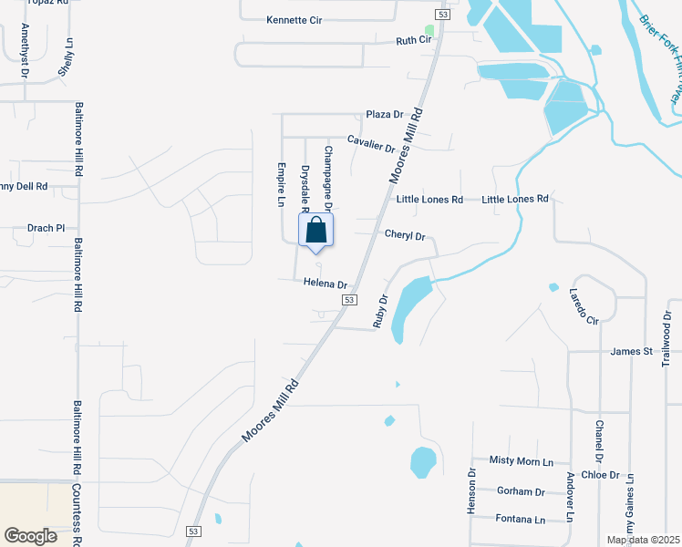 map of restaurants, bars, coffee shops, grocery stores, and more near 117 Helena Drive in Huntsville