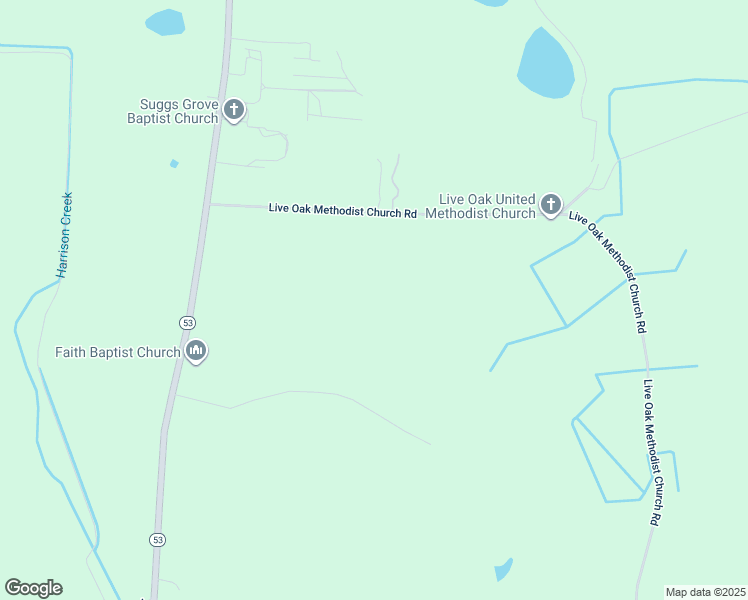 map of restaurants, bars, coffee shops, grocery stores, and more near 388 Live Oak Methodist Church Road in White Oak