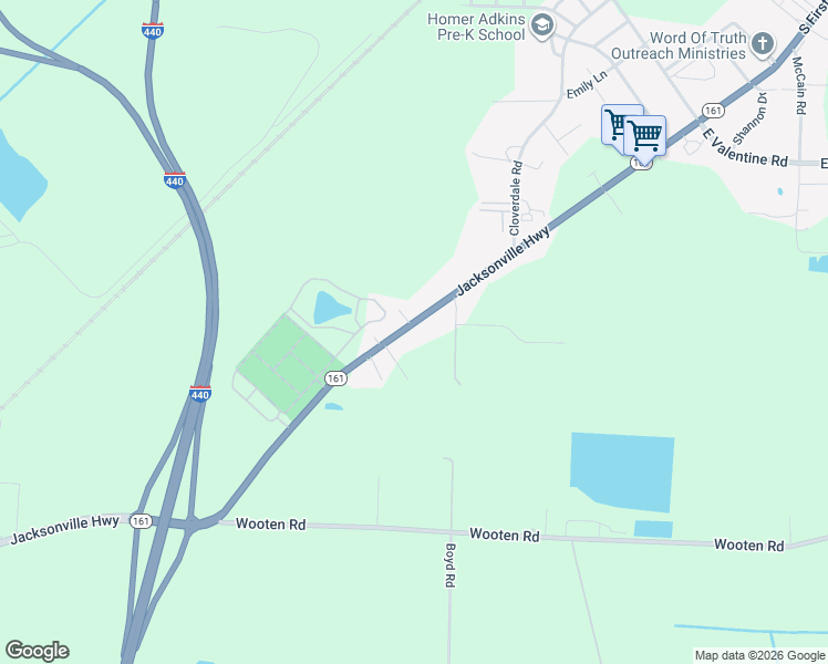 map of restaurants, bars, coffee shops, grocery stores, and more near 8618 Arkansas 161 in North Little Rock