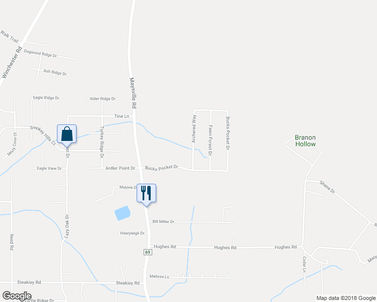 map of restaurants, bars, coffee shops, grocery stores, and more near 110 Archered Way in New Market