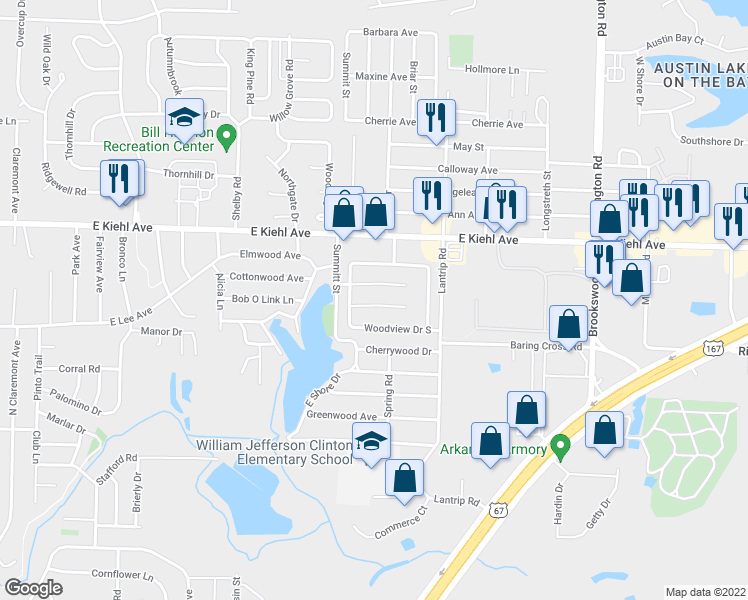 map of restaurants, bars, coffee shops, grocery stores, and more near 5903 Leabrook Lane in Sherwood