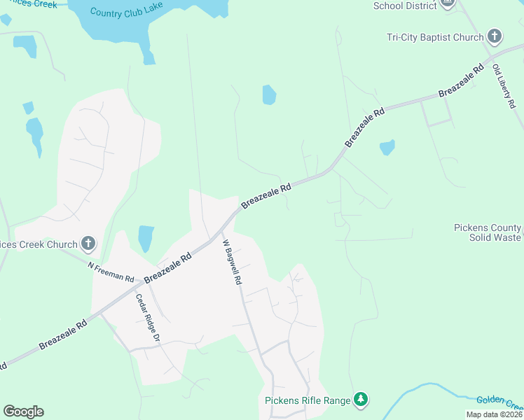 map of restaurants, bars, coffee shops, grocery stores, and more near 740 Breazeale Road in Liberty