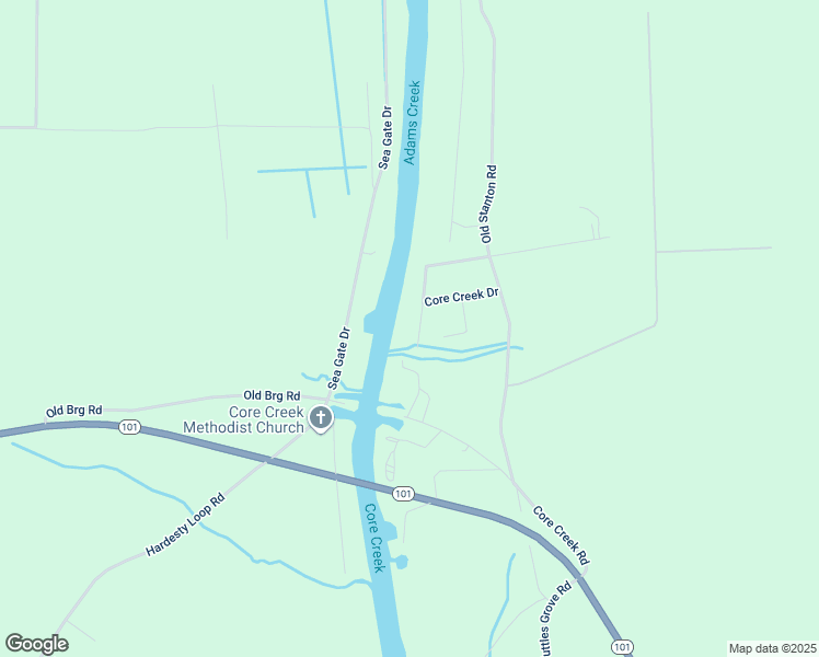 map of restaurants, bars, coffee shops, grocery stores, and more near 108 Waterway Drive in Beaufort