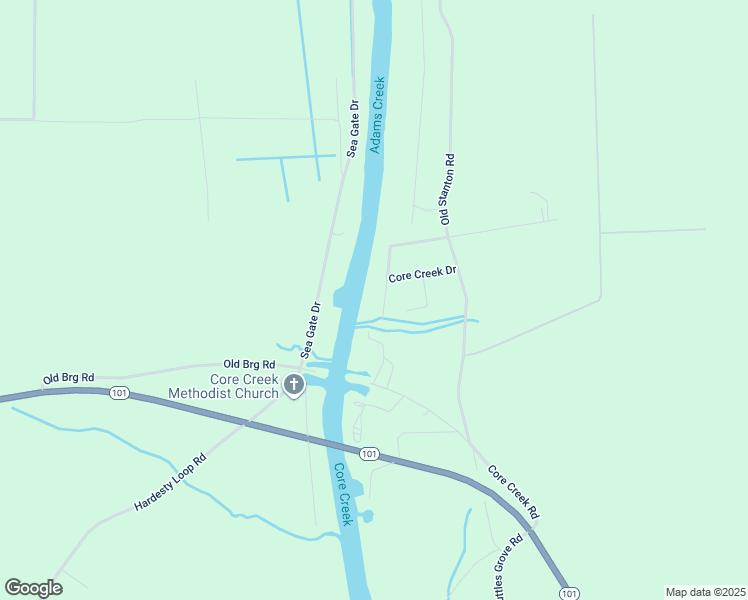 map of restaurants, bars, coffee shops, grocery stores, and more near 108 Waterway Drive in Beaufort