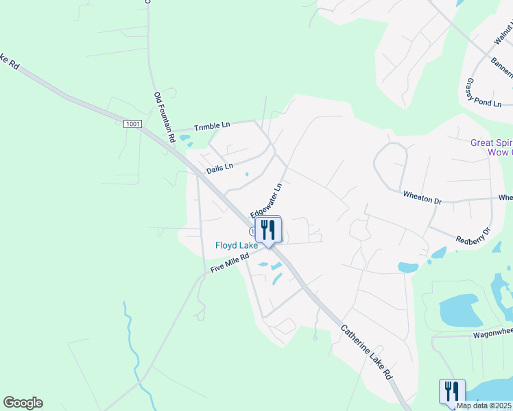 map of restaurants, bars, coffee shops, grocery stores, and more near 103 Edgewater Lane in Richlands