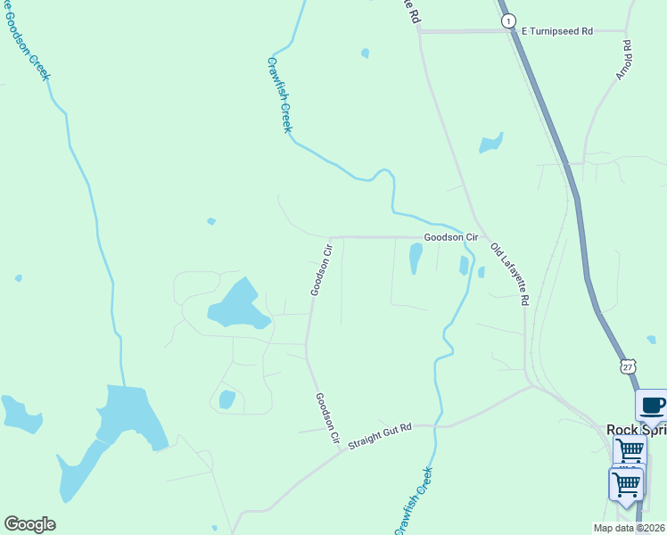 map of restaurants, bars, coffee shops, grocery stores, and more near 96 Hanshaw Drive in Rock Spring