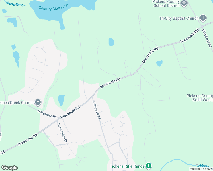 map of restaurants, bars, coffee shops, grocery stores, and more near 740 Breazeale Road in Liberty