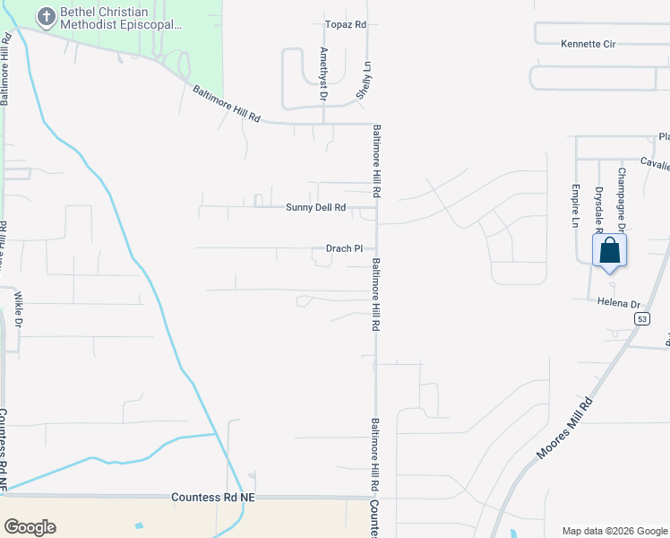 map of restaurants, bars, coffee shops, grocery stores, and more near 146 Drach Place in Huntsville