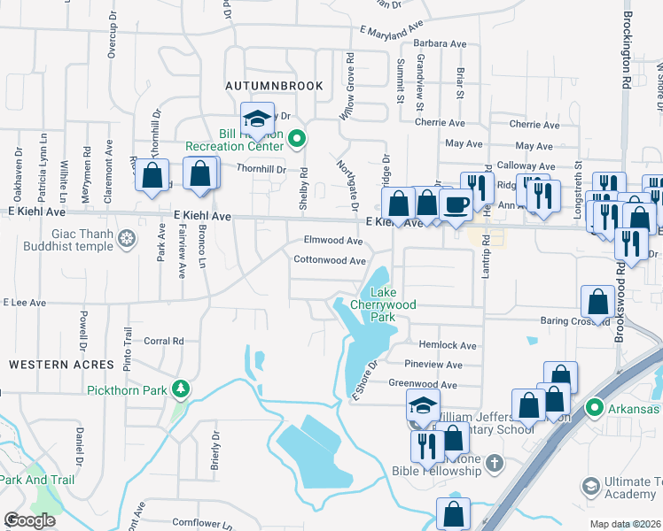 map of restaurants, bars, coffee shops, grocery stores, and more near 118 Bob O Link Lane in Sherwood