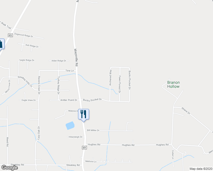 map of restaurants, bars, coffee shops, grocery stores, and more near 114 Archered Way in New Market