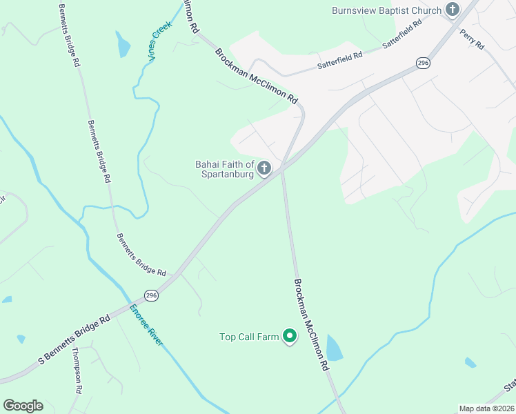 map of restaurants, bars, coffee shops, grocery stores, and more near 10785 Reidville Road in Greer