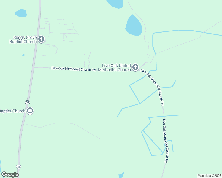 map of restaurants, bars, coffee shops, grocery stores, and more near 690 Live Oak Methodist Church Road in White Oak